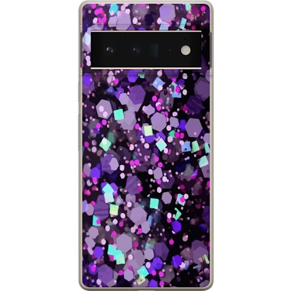 Google Pixel 6 Pro Gennemsigtig cover Lilla Glitter