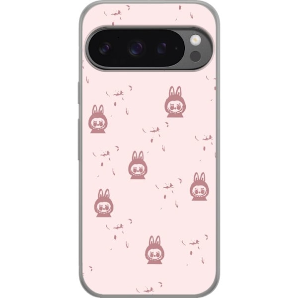 Google Pixel 9 Pro XL Läpinäkyvä kuori Labubu Neon Pop - Neonvärinen pop art hirviö