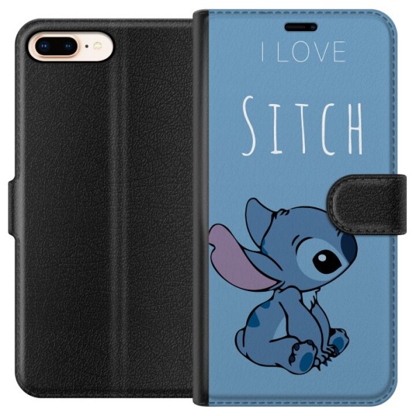 Apple iPhone 8 Plus Plånboksfodral I Love Stitch