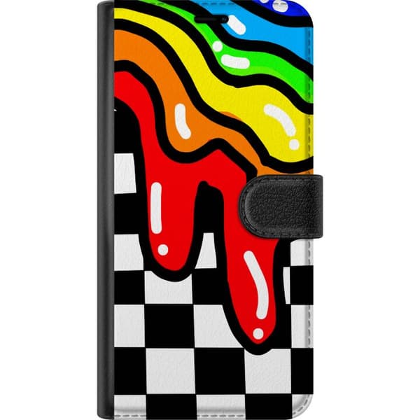 Kompatibel Tegnebogsetui til Apple iPhone 13 mini Abstrakt farveeksplosion med flydende regnbuefarver grafisk pop art-design moderne illustration med