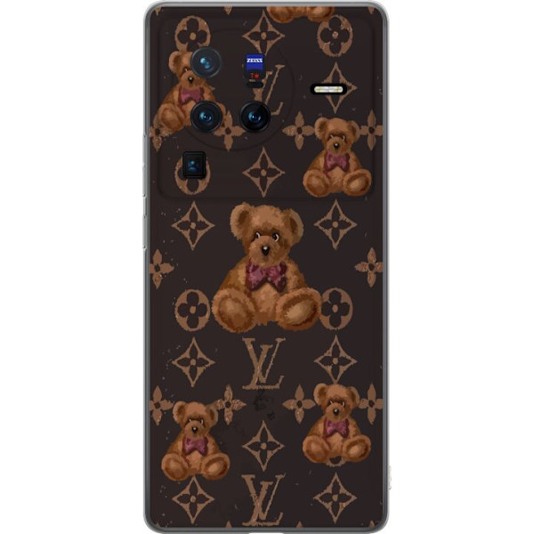 vivo X80 Pro Läpinäkyvä kuori Louis Vuitton Teddykarhu Kuvio Ylellinen Muotisuunnittelu Suosittu Motiivi Muoti-Trendi Ylelliset Asusteet