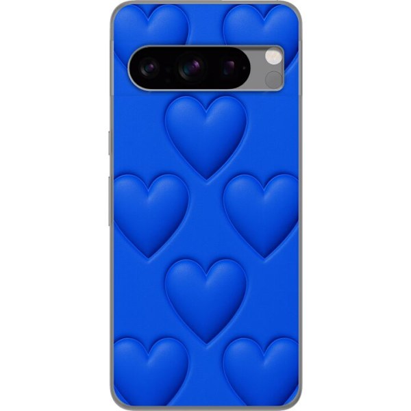 Google Pixel 8 Pro Läpinäkyvä kuori Siniset Sydämet