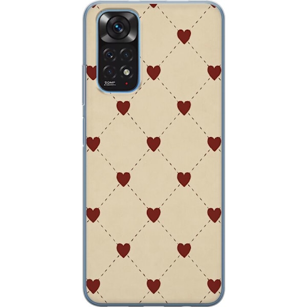 Xiaomi Redmi Note 11 Genomskinligt Skal Heart Grid