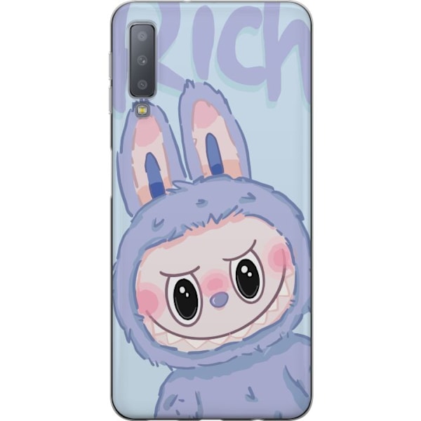 Samsung Galaxy A7 (2018) Gennemsigtig cover Blå Kanin Labubu