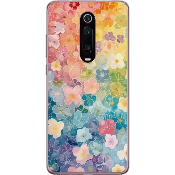 Xiaomi Mi 9T Pro  Gennemsigtig cover Små blomster