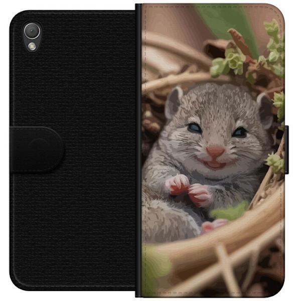 Sony Xperia Z3 Plånboksfodral Råtta Leende Djurmotiv Stadsmotiv Urban Grafisk Design Populärt Roligt Motiv Art Stil