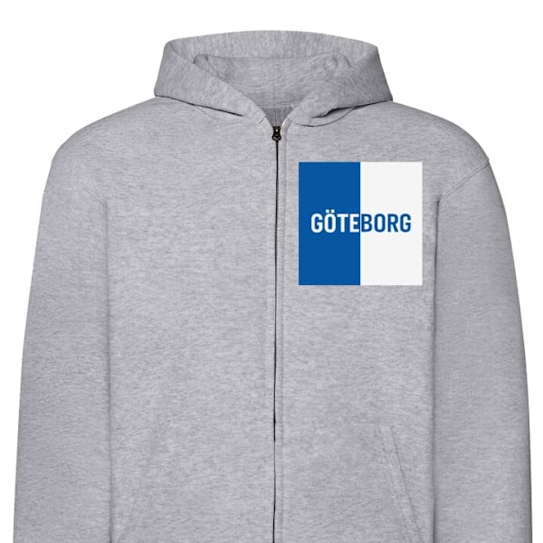 Zip-Hoodie | Huvtröja med Dragkedja för Vuxna Göteborg – grå XL