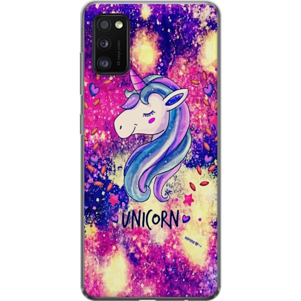 Samsung Galaxy A41 Genomskinligt Skal Unicorn Enhörning