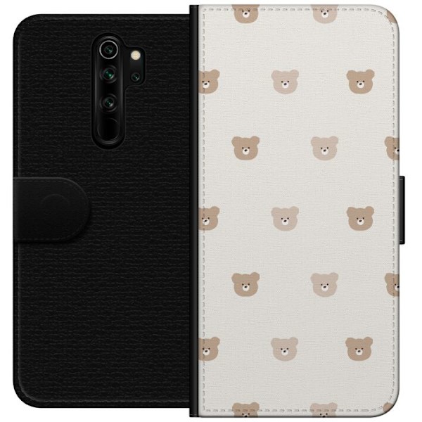 Xiaomi Redmi Note 8 Pro  Tegnebogsetui Teddybaggrund - søde teddybjørne mod en blød baggrund