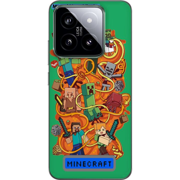 Xiaomi 14 Gjennomsiktig deksel Minecraft