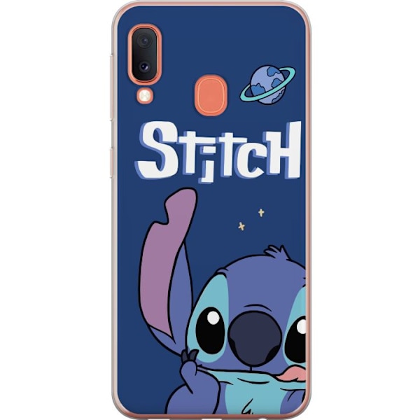 Samsung Galaxy A20e Genomskinligt Skal Stitch