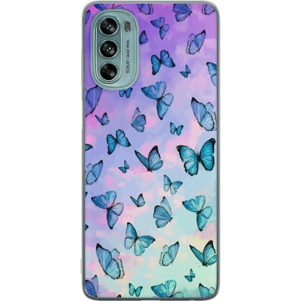 Motorola Moto G62 5G Gennemsigtig cover Sommerfugle