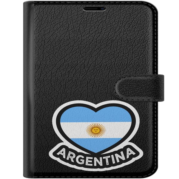 Kompatibel Tegnebogsetui til Apple iPhone Duo Argentina-hjerte - Blåt motiv med hjerte med Argentinas flag. blå