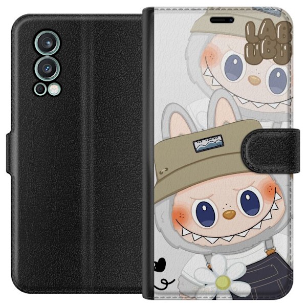 OnePlus Nord 2 5G Lompakkokotelo Labubu Minimal Mood - Yksinke