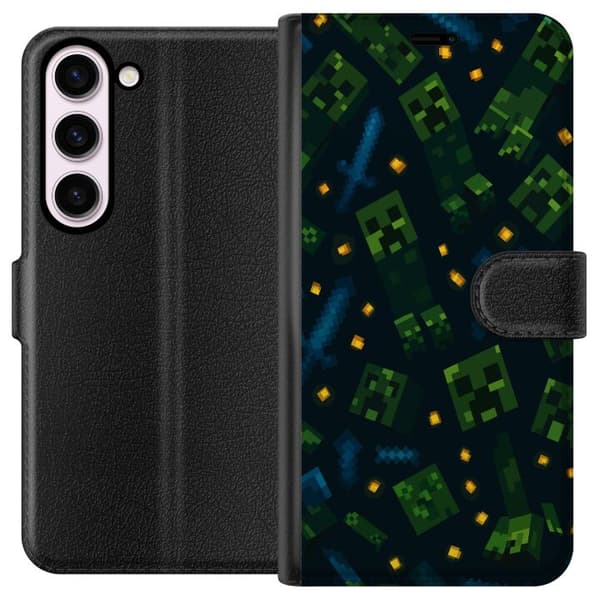 Kompatibelt Plånboksfodral till Samsung Galaxy S23 Minecraft Dungeons Mob