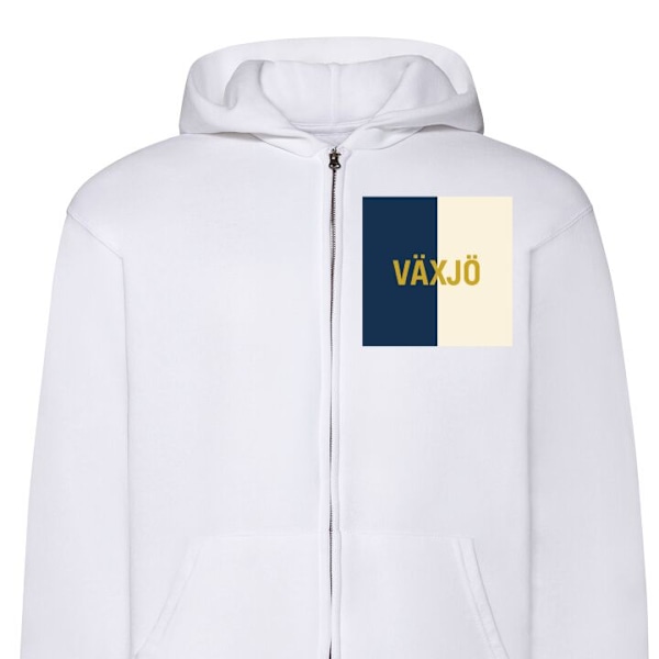 Zip-Hoodie | Huvtröja med Dragkedja för Vuxna Växjö – fotboll vit M