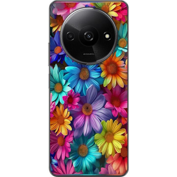 Xiaomi Redmi A3 Genomskinligt Skal Gerbera Blommor Färgglad Dekor Blommotiv Populärt Heminredning Färg Rik Väggkonst Design