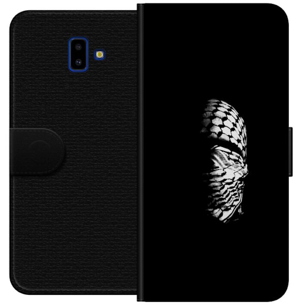Samsung Galaxy J6+ Tegnebogsetui Keffiyeh-mønster - klassisk sort-hvid palæstinensisk tørklæde med kulturel betydning