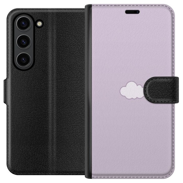 Samsung Galaxy S24+ Plånboksfodral Lila Moln – minimalistiskt moln på lila bakgrund