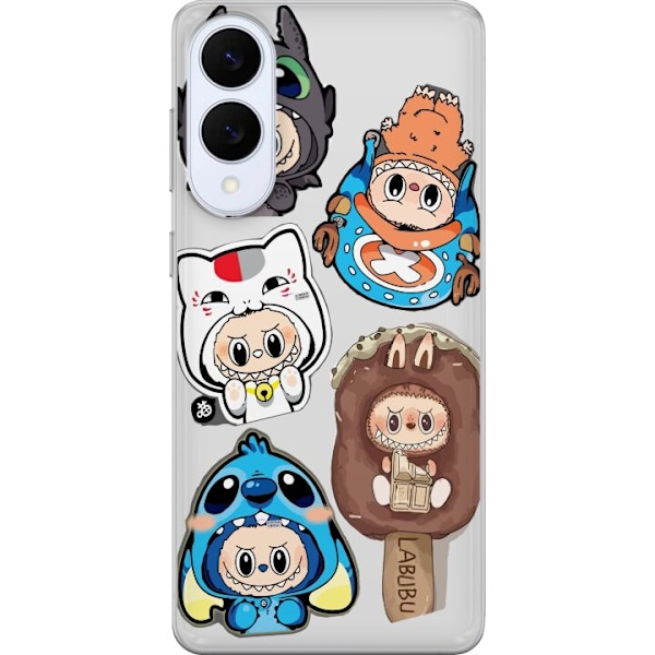 Samsung Galaxy S25 Edge Läpinäkyvä kuori Labubu hahmokokoel