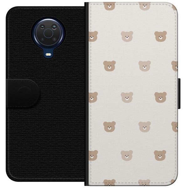 Nokia G20 Tegnebogsetui Teddybaggrund - søde teddybjørne mod