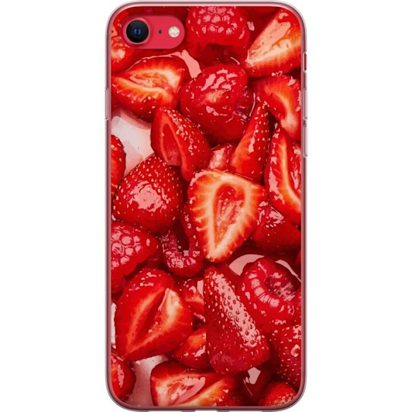 Apple iPhone 8 Läpinäkyvä kuori Mansikkakuviointi - makea m