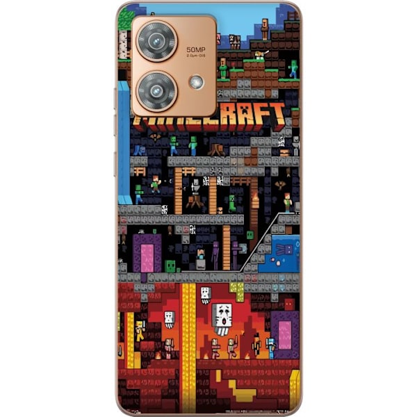 Motorola Edge 40 Neo Läpinäkyvä kuori Minecraft
