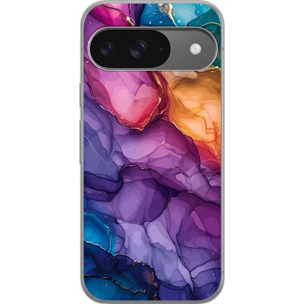 Google Pixel 9 Gennemsigtig cover Farverige stenar