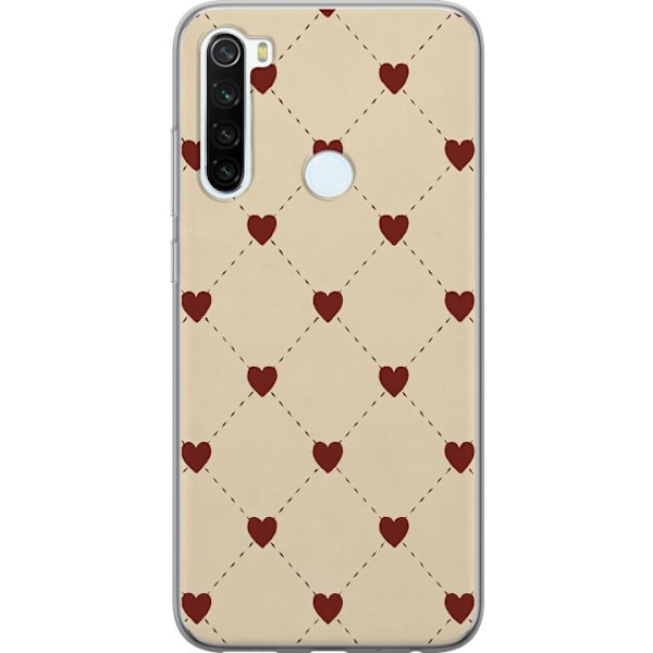 Xiaomi Redmi Note 8 Läpinäkyvä kuori Sydänverkko