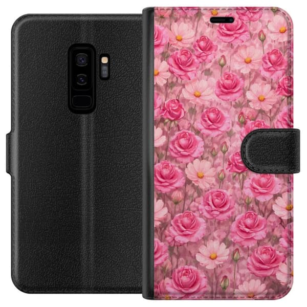 Kompatibel Tegnebogsetui til Samsung Galaxy S9+ Kronbladsdrøm Pudderrosa