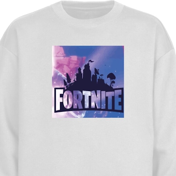 Sweatshirt for Voksen | Klassisk Collegegenser Fortnite hvit XL