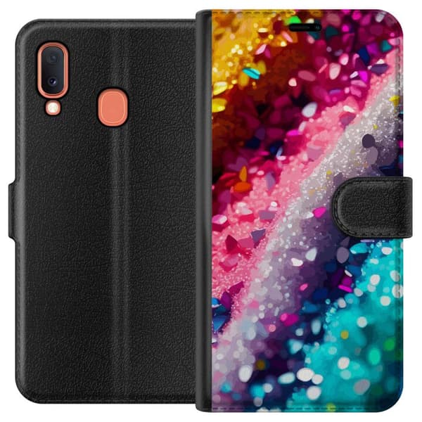 Kompatibelt Plånboksfodral till Samsung Galaxy A20e Glitter