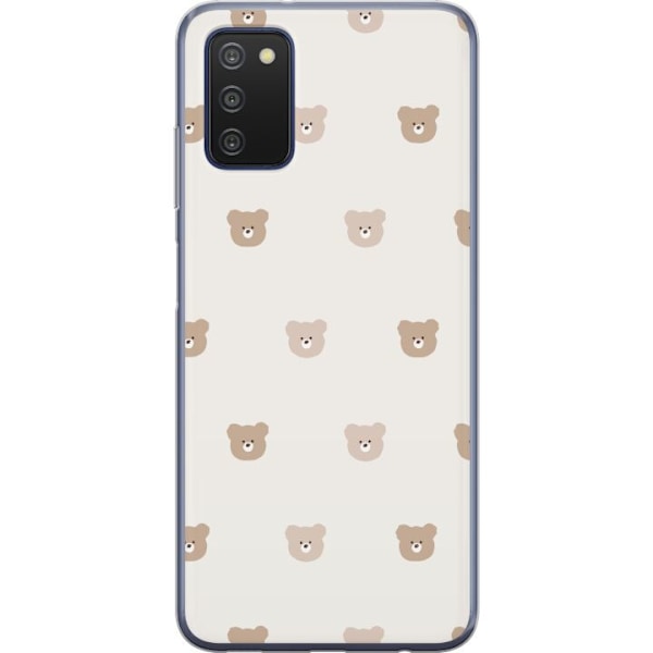 Samsung Galaxy A03s Läpinäkyvä kuori Teddy-tausta - söpöt teddykarhut pehmeällä taustalla