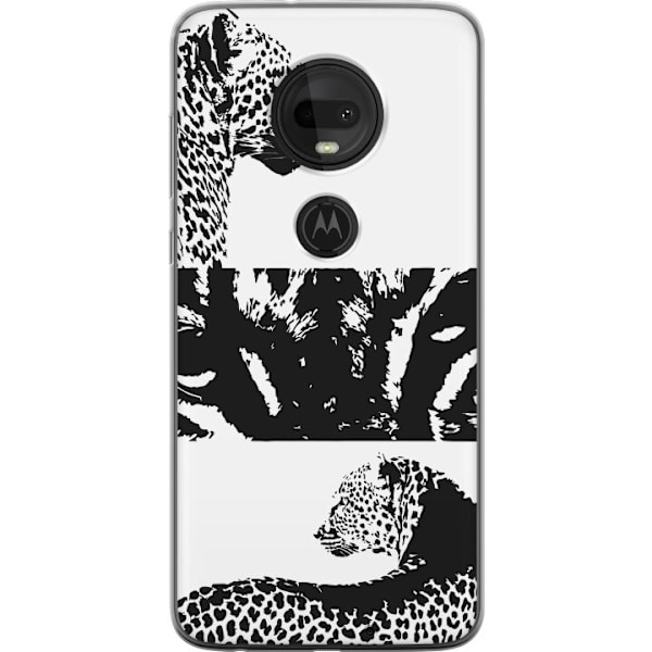 Motorola Moto G7 Läpinäkyvä kuori Leopard Faces