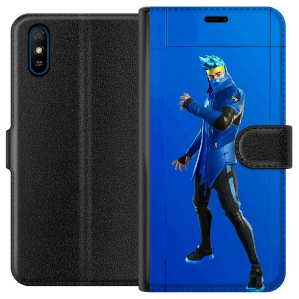 Xiaomi Redmi 9A Plånboksfodral Fortnite - Ninja Blue