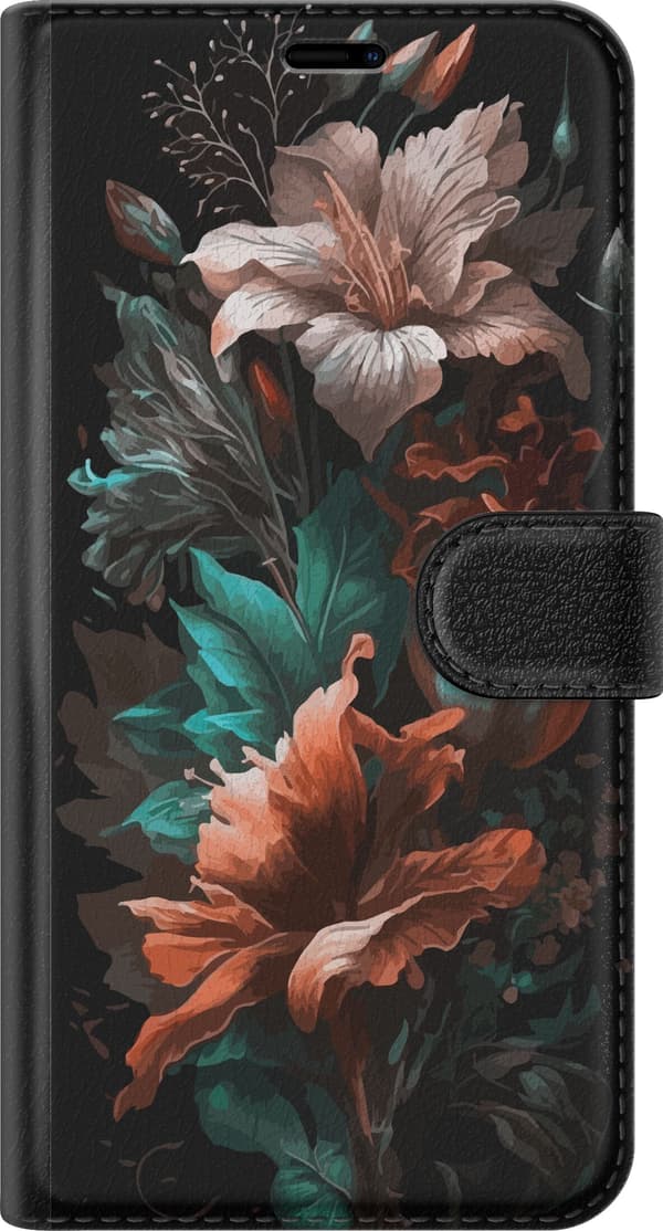 Kompatibelt Plånboksfodral till Apple iPhone 15 Blommor