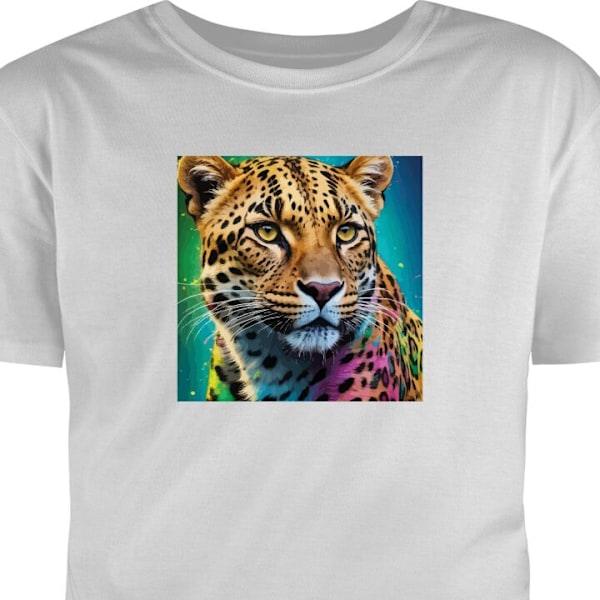 Børne T-shirt | Behagelig T-shirt til Børn Leopard grå 5-6 År