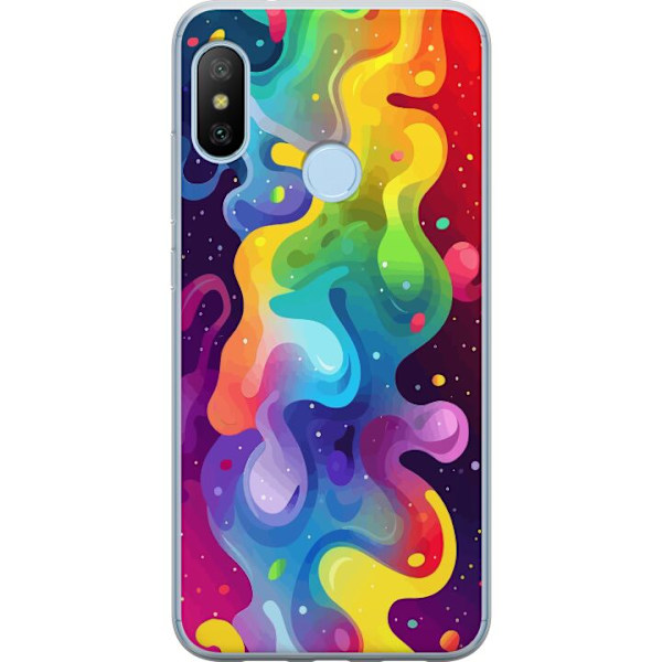 Xiaomi Mi A2 Lite Läpinäkyvä kuori Väriläiskä Abstrakti Taide Suunnittelu Värikäs Kuvio Moderni Suosittu Seinätaito Graafinen Trendi