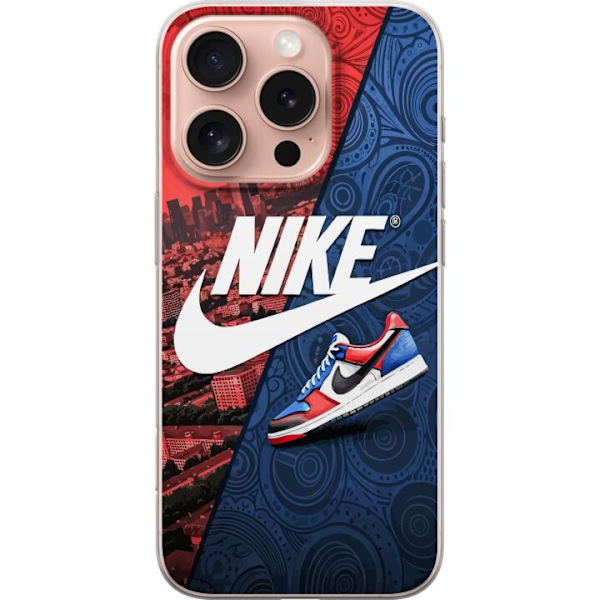 Apple iPhone 16 Pro Läpinäkyvä kuori  Nike Logo Punainen Sininen Lenkkarit Tyyli Urheilu Muoti Suosittu Swoosh Kuviointi Harjoitusvaatteet Graafine