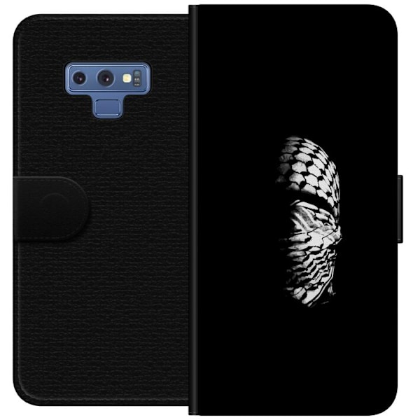 Samsung Galaxy Note9 Lompakkokotelo Keffiyeh-kuviointi - klassinen palestiinalainen mustavalkoinen shaali, jolla on kulttuurinen merkitys