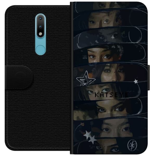 Kompatibelt Plånboksfodral till Nokia 2.4 KATSEYE svart