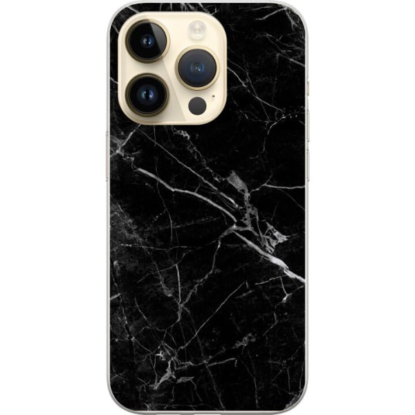 Apple iPhone 15 Pro Genomskinligt Skal black marble