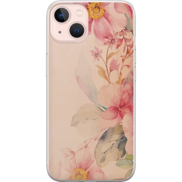 Apple iPhone 13 Genomskinligt Skal Färgglada Blommor