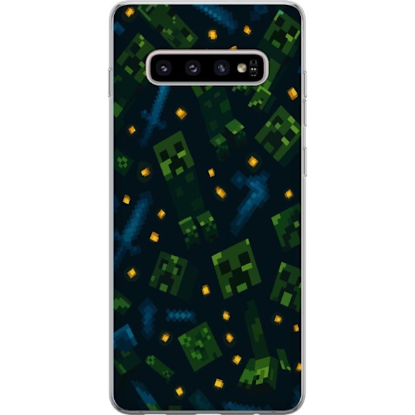 Samsung Galaxy S10+ Läpinäkyvä kuori Minecraft Dungeons Mob