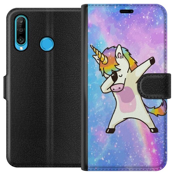 Huawei P30 lite Tegnebogsetui Enhjørning