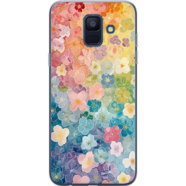 Samsung Galaxy A6 (2018) Gennemsigtig cover Små blomster