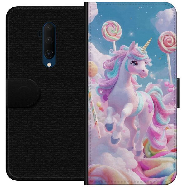OnePlus 7T Pro Plånboksfodral Enhörning Candy Pastell Kawaii Motiv Söt Populär Färg Grafiskt Trend Barn Motiv Fantasy Art