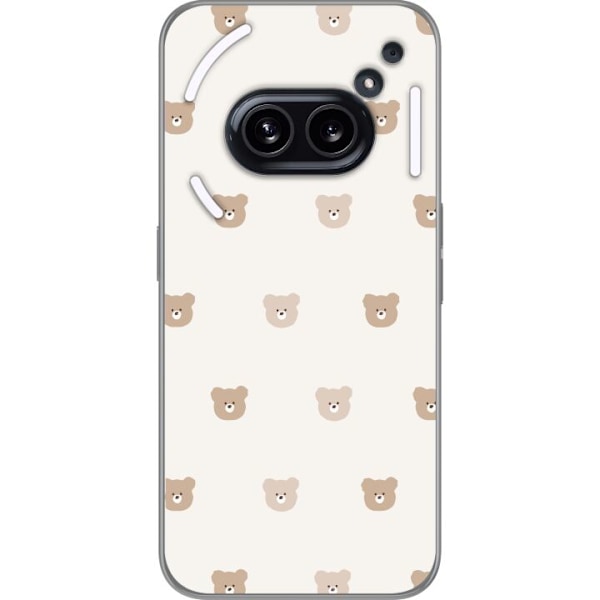 Nothing Phone (2a) Läpinäkyvä kuori Teddy-tausta - söpöt teddykarhut pehmeällä taustalla
