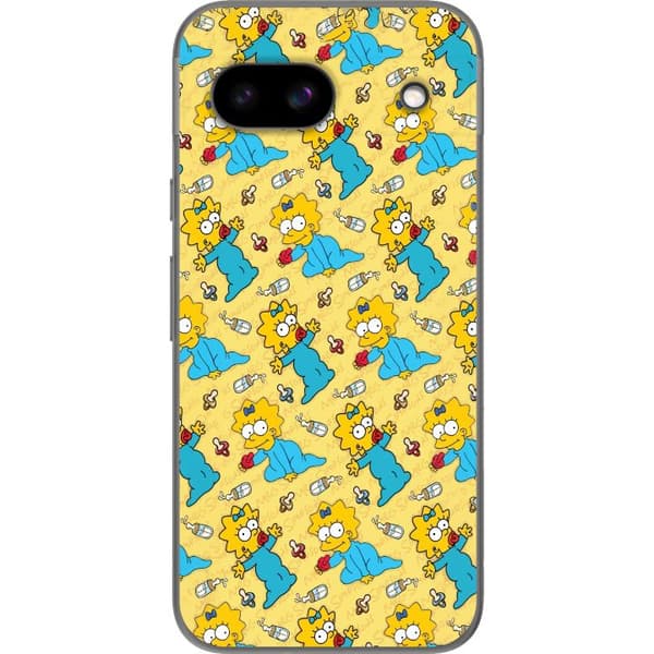 Kompatibelt Mobilskal till Google Pixel 8a Mönster med Maggie Simpson, nappar och nappflaskor gul
