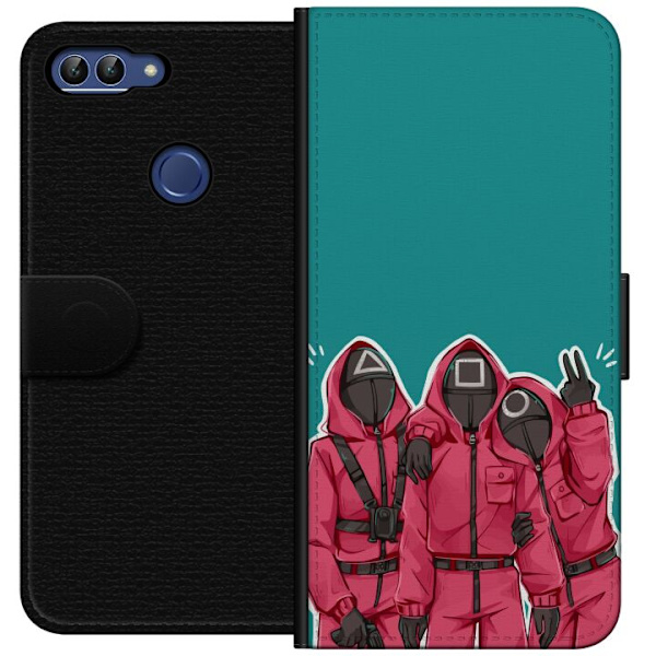 Huawei P smart Plånboksfodral Squid Game Karaktärer Grafisk Design Seriefigurer Populär TV Motiv Asiatisk Stil Spännande Trend